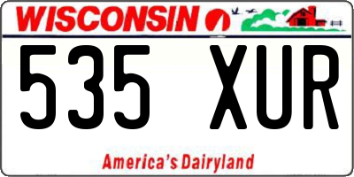 WI license plate 535XUR