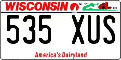 WI license plate 535XUS