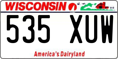 WI license plate 535XUW
