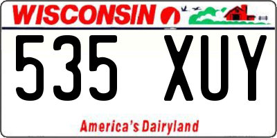 WI license plate 535XUY