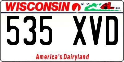 WI license plate 535XVD
