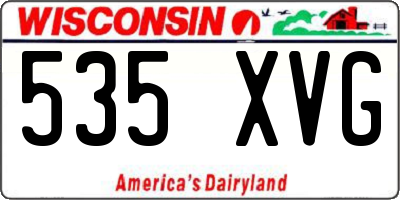 WI license plate 535XVG