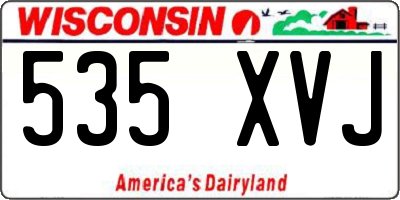 WI license plate 535XVJ