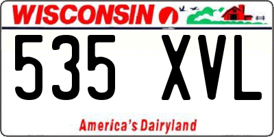 WI license plate 535XVL