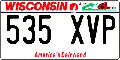 WI license plate 535XVP