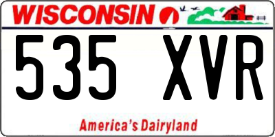 WI license plate 535XVR