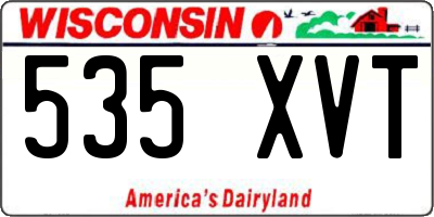 WI license plate 535XVT
