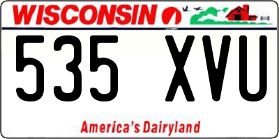 WI license plate 535XVU