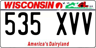 WI license plate 535XVV