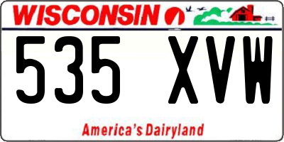 WI license plate 535XVW