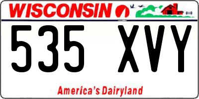 WI license plate 535XVY