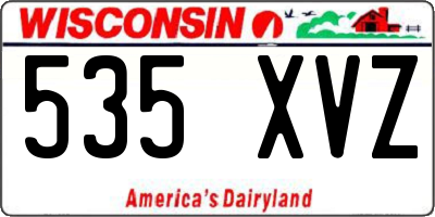 WI license plate 535XVZ