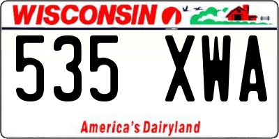 WI license plate 535XWA