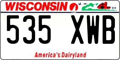 WI license plate 535XWB