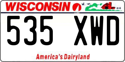 WI license plate 535XWD