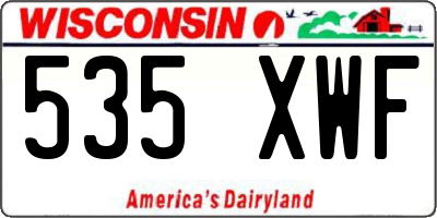 WI license plate 535XWF
