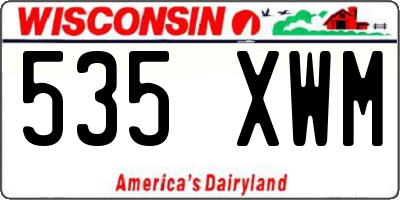WI license plate 535XWM