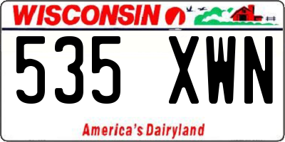 WI license plate 535XWN