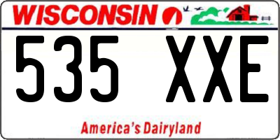 WI license plate 535XXE