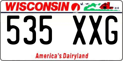 WI license plate 535XXG