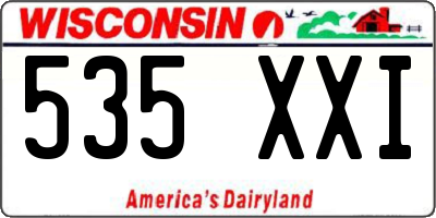 WI license plate 535XXI