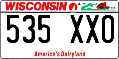 WI license plate 535XXO