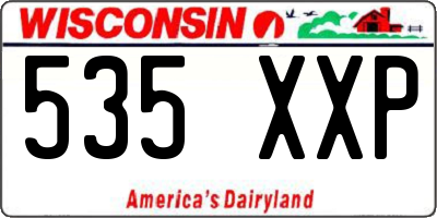 WI license plate 535XXP