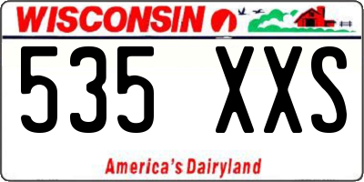 WI license plate 535XXS