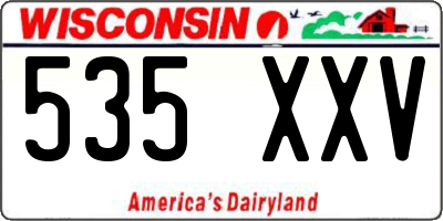WI license plate 535XXV