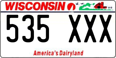 WI license plate 535XXX