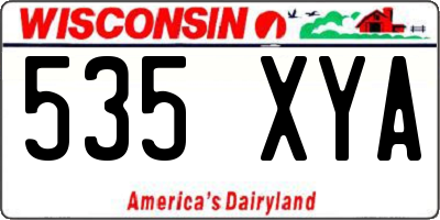 WI license plate 535XYA