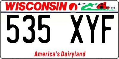 WI license plate 535XYF