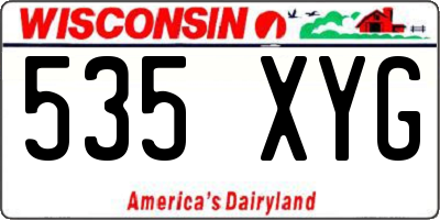 WI license plate 535XYG