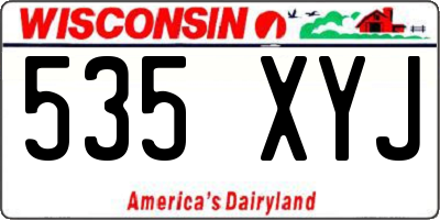 WI license plate 535XYJ