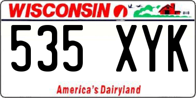 WI license plate 535XYK