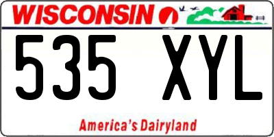 WI license plate 535XYL