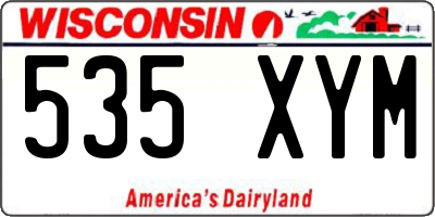 WI license plate 535XYM