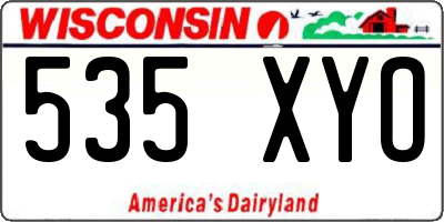 WI license plate 535XYO