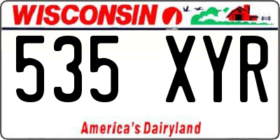WI license plate 535XYR