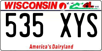 WI license plate 535XYS