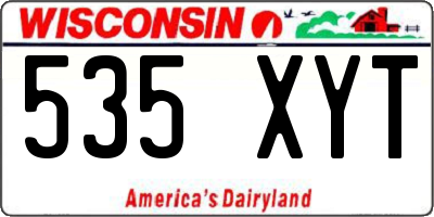 WI license plate 535XYT
