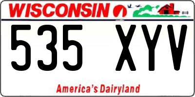 WI license plate 535XYV