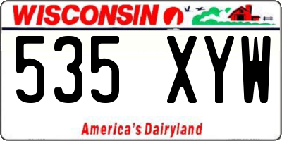 WI license plate 535XYW