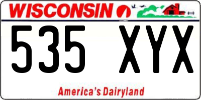 WI license plate 535XYX