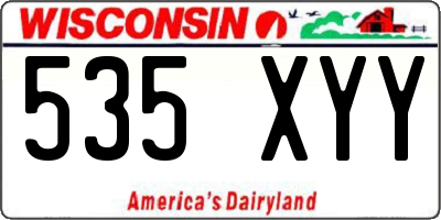 WI license plate 535XYY