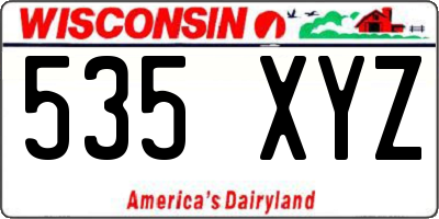 WI license plate 535XYZ