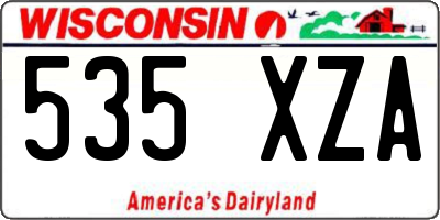 WI license plate 535XZA