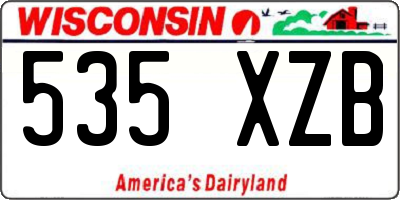 WI license plate 535XZB