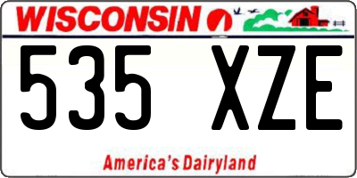 WI license plate 535XZE