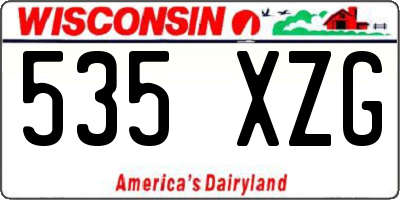 WI license plate 535XZG